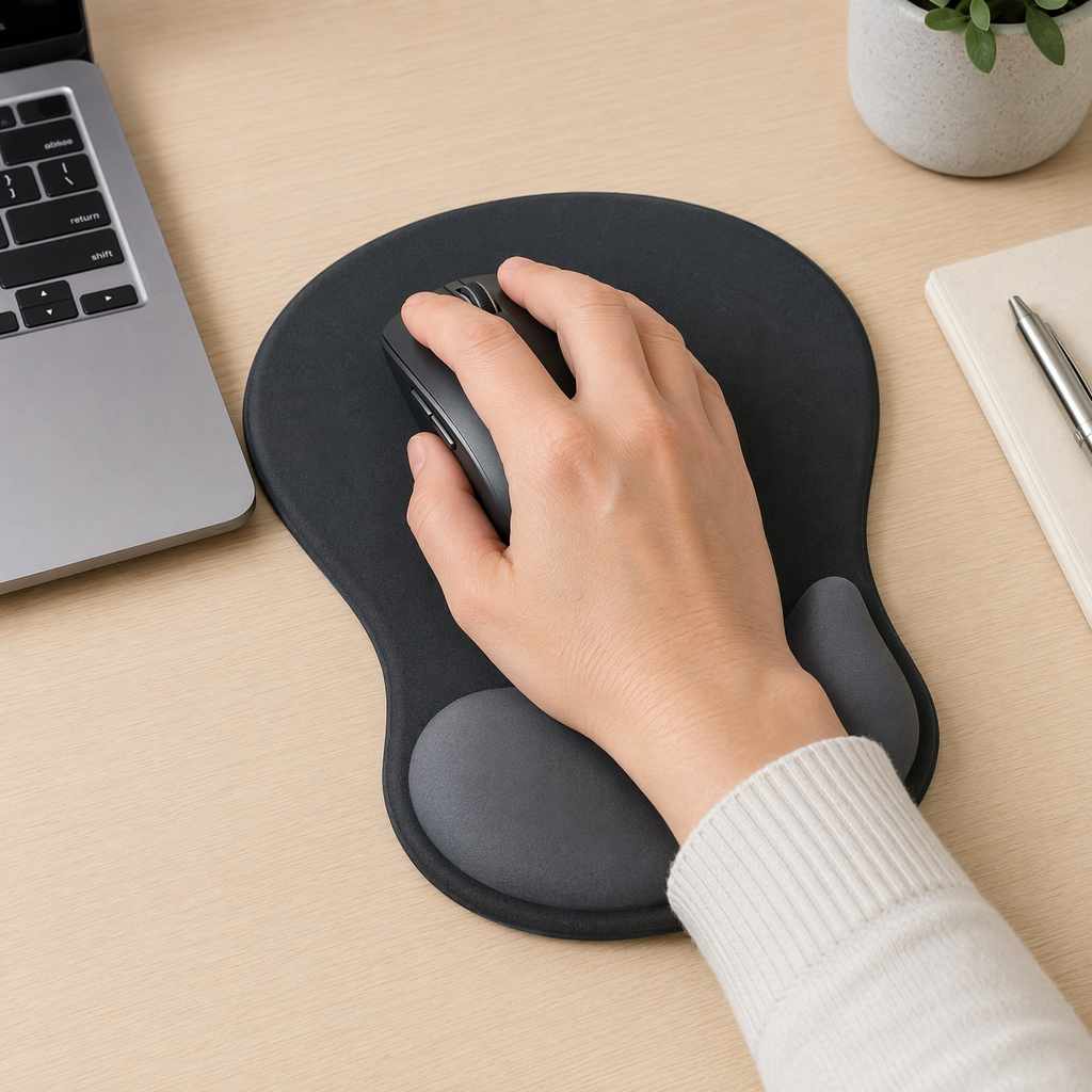 Ergonomisk musmatta med handledsstöd