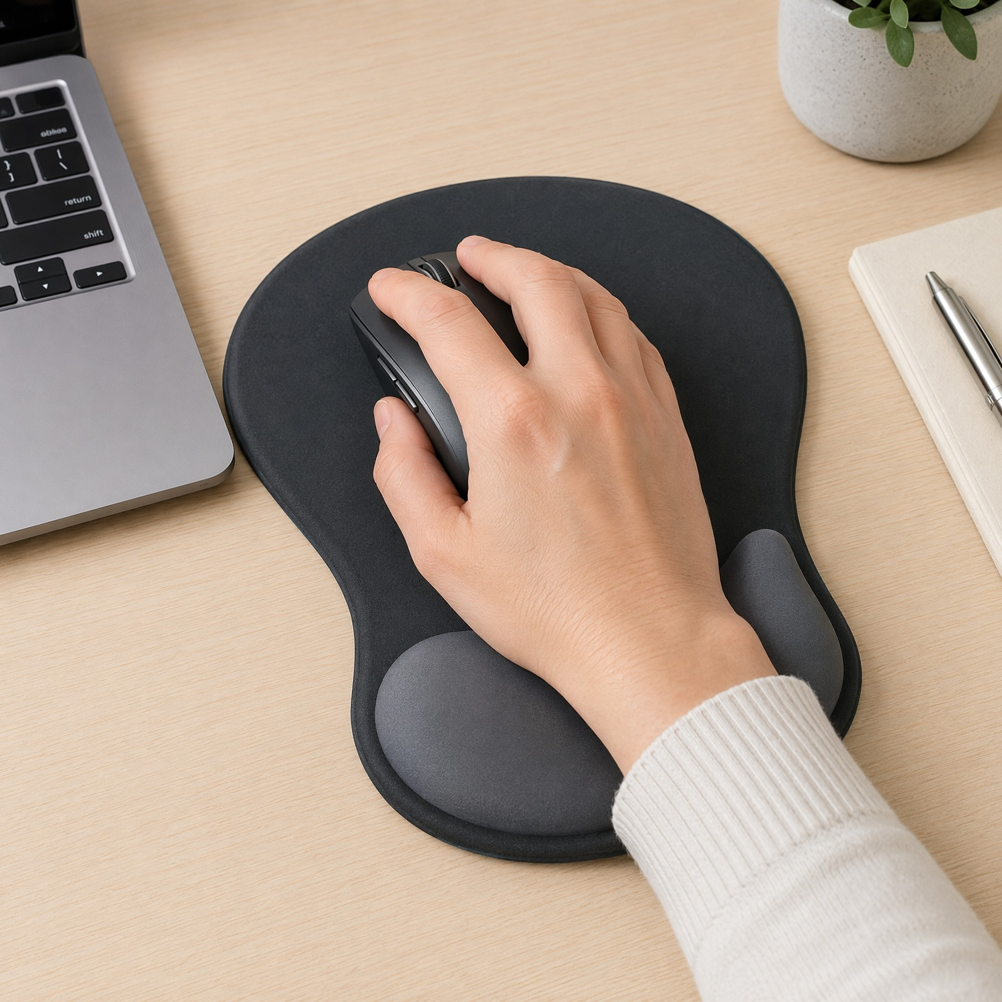 Ergonomisk musmatta med handledsstöd
